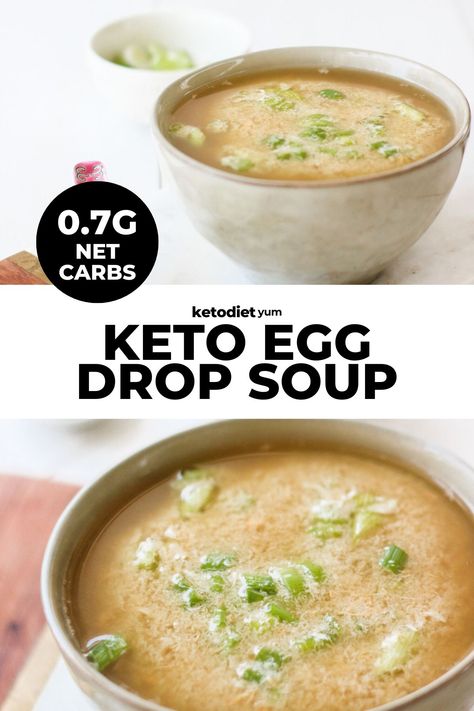 Keto Egg Drop Soup (0.7g Net Carbs!) Keto Egg Drop Soup, Egg Drop Soup Recipe, Free Keto Meal Plan, Egg Drop Soup, Keto Diet Breakfast, Egg Drop, Keto Soup, Low Carb Soup, Keto Cooking