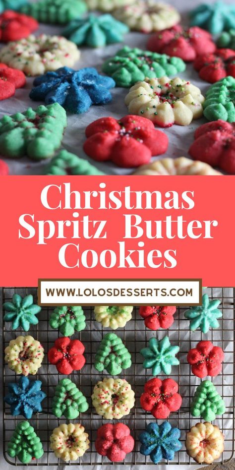 Spritz Cookies Christmas, Best Spritz Cookie Recipe, Christmas Spritz, Cookie Press Recipes, Christmas Spritz Cookies, Spritz Cookie, Spritz Cookie Recipe, Cookie Maker, Spritz Cookies