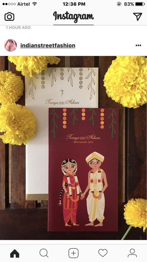 Indian Wedding Cards Ideas, Wedding Cards Ideas, Wedding Card Indian, Cartoon Wedding Invitations, Wedding Card Design Indian, Illustrated Wedding Invitations, Indian Wedding Invitation Cards, Indian Wedding Cards, Indian Wedding Invitations