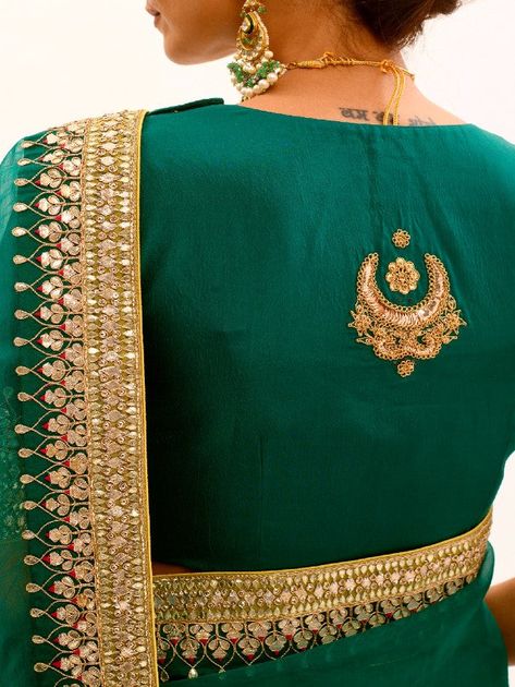 Marodi Work Dress, Blouse Back Embroidery, Marodi Work Blouse, Blouse Embroidery Designs Silk, Emerald Green Saree, Marodi Embroidery, Latest Fashion Blouse Designs, Blouse Embroidery Designs, Marodi Work