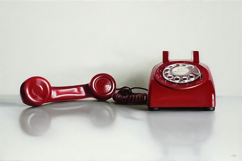 Rotary Phone, Off the Hook II / 16 x 24 / oil on canvas Phone Off The Hook, Phone Off, Childhood Memories 80s, Still Life Artists, Rotary Phone, Off The Hook, Vintage Phones, Friday Humor, Vintage Memory