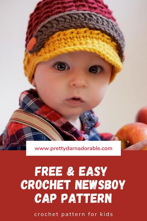 Tiny Textures Free Crochet Baby Newsboy Cap Pattern · Pretty Darn Adorable Crochet Boy Hats Free Pattern, Infant Hats Crochet, Crochet Baby Hats Free Pattern Boy, Crochet Boy Hat, Crochet Baby Boy Hat Free Pattern, Crochet Hats Free Pattern Easy Kids, Crochet Baby Boy Hats, Newsboy Cap Pattern, Newsboy Hat Pattern