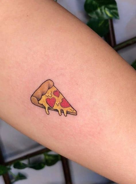 Tattoo Ideas Pen, Pikachu Tattoo Design, Food Tattoo, Pizza Tattoo, Pikachu Tattoo, Food Tattoos, Tattoo Cover-up, Small Tattoo Designs, Small Tattoo