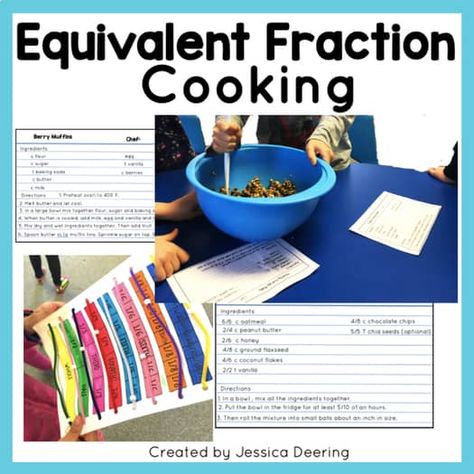 Equivalent Fractions | Comparing Activities & Games Cooking with Fractions Hands On Fractions, Comparing Activities, Math Stem Projects, Simple Stem Projects, Fractions For Kids, Equivalent Fractions Activities, Fractions Comparing, Finding Equivalent Fractions, 4th Grade Fractions