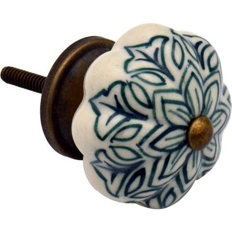 Nicola Spring Vintage Floral Ceramic Door Knob - Green | Rinkit.com Pinterest Kitchen, Unique Drawer Pulls, Glass Cupboard, Handmade Cabinets, Bathroom Cupboard, Unique Knobs, Ceramic Cabinet, Vintage Door Knobs, Ceramic Door Knobs