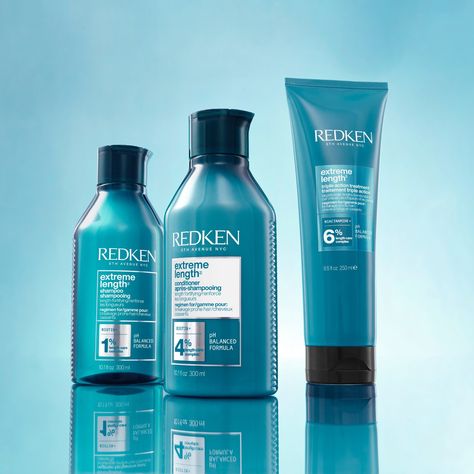 Extend your length with Redken Extreme Length system💙 Strengthen, reduce breakage by 81%*, and experience major growth with Redken's favorite solution for fragile hair. With the science of strength infused, this system helps hair gain up to 6” of length in one year with the trio of Extreme Length shampoo, conditioner, and sealer. Shop now at vivo.co.nz and save 20%! . . *When used as a system of Extreme Length Shampoo, Conditioner, and Sealer vs. non-conditioning shampoo Repost from @redk... Redken Extreme Length, Redken Extreme, Shampoo Conditioner, The Science, Diy Beauty, Christmas List, New Hair, Bedroom Interior, Hair Care