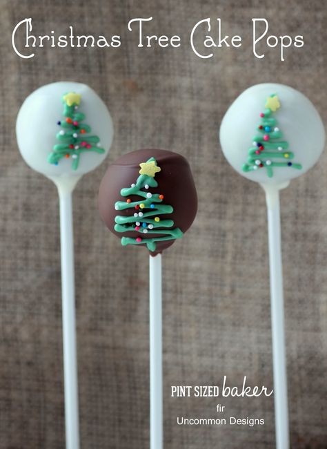 The other day I was on Facebook and came across a cake pop from I Pop Cakes that inspired this rustic and simple Christmas Tree design.I love how they turned out. In fact, I loved them so much, I sent my Mom 20 of them for her Christmas party... Christmas Tree Cake Pops, Tree Cake Pops, Cake Pop Designs, Cake Pop Decorating, Christmas Cake Pops, How To Make Christmas Tree, Cake Pop Recipe, Savory Cakes, Tree Cake