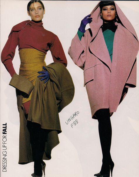 Ungaro, Fall 1988 80s Colorful Fashion, 80d Outfit, Fashion 1980s, 80’s Fashion, Textil Design, 80s And 90s Fashion, Emanuel Ungaro, 1980s Fashion, Looks Style