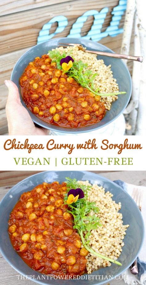 Sorghum Recipes, Supper Sides, Coconut Milk Sauce, Creamy Chickpea, Lenten Recipes, Vegan Entree, Healthy Supper, Chickpea Recipes, Chickpea Curry