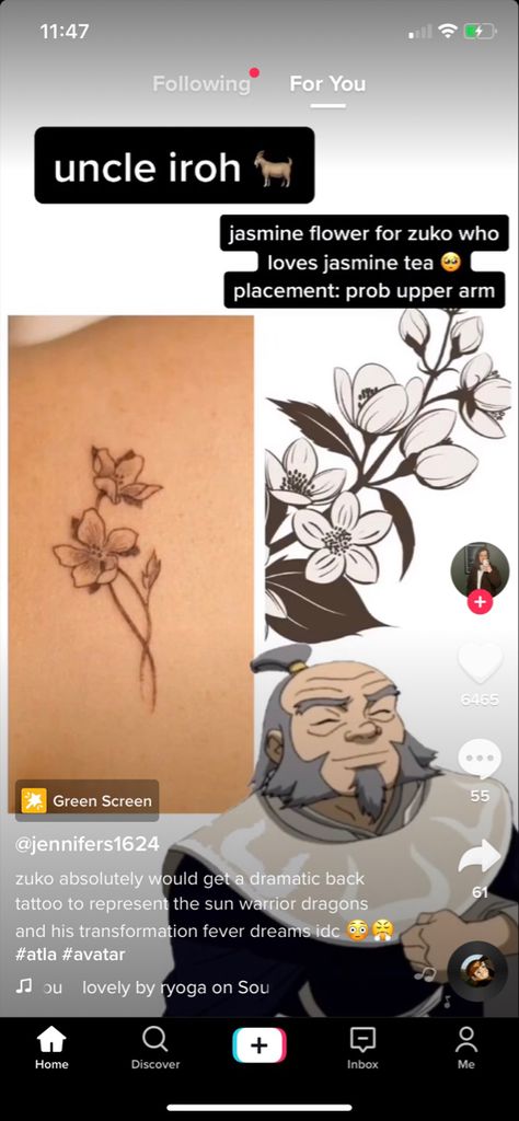 Subtle Avatar The Last Airbender Tattoo, Avatar The Last Airbender Inspired Tattoos, Subtle Atla Tattoos, Atla Tattoo Ideas, Uncle Iroh Tattoo Ideas, Small Atla Tattoo, Uncle Iroh Tattoo, Zuko Tattoo, Red Lotus Tattoo