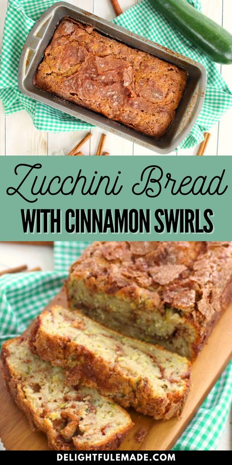 Zucchini Bread with Cinnamon Swirls is super simple to make, this is one of the best zucchini bread recipes on the internet! This amazing cinnamon swirl zucchini bread recipe makes an appearance at our house every summer. Not only is it a great way to enjoy fresh summer zucchini, but it makes this simple, quick bread incredibly moist and delicious. I also love adding a bit of butter to a warm slice, for an extra delicious treat! Cinnamon Swirl Zucchini Bread, Zucchini Cinnamon Bread, Worlds Best Zucchini Bread, Pear Quick Bread, Zucchini Breads, Cinnamon Zucchini Bread, The Best Zucchini Bread, Cinnamon Swirls, Zucchini Recipes Dessert