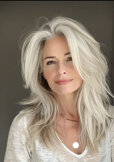 40s Hair, Grey Hair Inspiration, Haircuts For Women Over 50, 2023 Hair, Beautiful Gray Hair, Hair 2024, Long Gray Hair, Haircut For Older Women, Shag Haircut