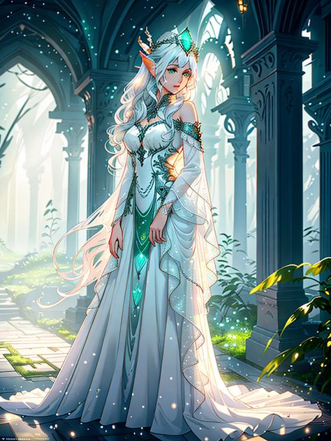 "Discover the magic within: This ethereal elf maiden, captured in an ultra-realistic digital painting, invites you into an ancient, glowing forest. Unedited, in stunning 8K—where fantasy meets reality. Perfect symmetry, serenity, and timeless beauty await." Elf Priestess, Elves Female Beautiful, Elf Maiden, Glowing Forest, Sensory Classroom, Enchanted Characters, Girl Fanart, Perfect Symmetry, Forest Magic