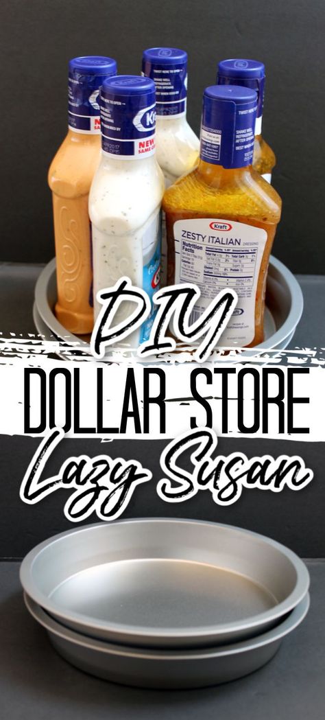 This inexpensive organizing idea is all about using products from the dollar store to make a DIY lazy susan. This easy project takes seconds to make and will be perfect in your cabinets or pantry! #organize #organization #lazysusan #dollarstore #dollartree Diy Lazy Susan Turntable, Painted Lazy Susan, Diy Lazy Susan, Craft Paint Storage, Lazy Susan Organization, Organizing Products, Dollar Store Diy Organization, Diy Decoracion, Fun Organization