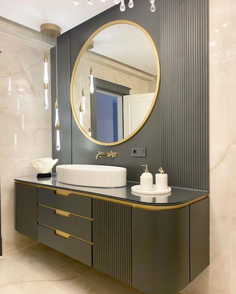 ELİF GÜRAY on Instagram: “💫” Washroom Vanity Designs Modern, Basin Counter Design Modern, Washroom Vanity Designs, Bathroom Modern Luxury, Washroom Vanity, Basin Counter, Latest Bathroom Designs, Backlit Bathroom Mirror, Modern Bathroom Mirrors