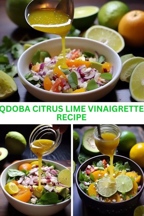 Learn how to make a zesty and refreshing citrus lime vinaigrette just like Qdoba’s with this easy recipe. Perfect for salads, marinades, and as a dipping sauce! Vinaigrette Recipes Easy, Dipping Sauces For Chicken, Casual Restaurant, Beef Marinade, Citrus Vinaigrette, Vinaigrette Recipe, Kitchen Guide, Lime Vinaigrette, Vinaigrette Recipes