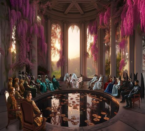 The High Lords Meeting✨ • 👤: Beron, Lady of the Autumn Court, Eris and his brothers, Tamlin, Helion & his entourage, Tarquin, Cresseida… | Instagram Lady Of The Autumn Court Acotar, Feyre Meeting Dress, High Lords Of Prythian Art, Feyre And Rhysand Meeting, Highlord Meeting Acowar, The Seven High Lords Acotar, Acotar All High Lords, Acotar Ianthe Fanart, Dagdan And Branagh