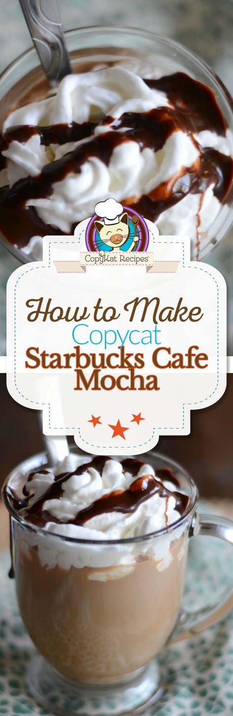 Cafe Mocha Recipe, Chocolate Coffee Drinks, Mocha At Home, Starbucks Vanilla Bean Frappuccino, Starbucks Cafe, Starbucks Mocha, Caffe Mocha, Cafe Mocha, Mocha Recipe