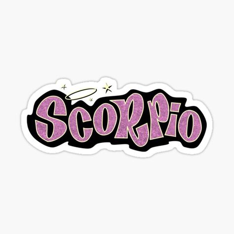 Aesthetic Stickers Random, Scorpio Stickers, Scorpion Sticker, Scorpio Poster, Scorpio Szn, Cute Y2k Aesthetic, Scorpio Art, Y2k Stickers, Font Logo