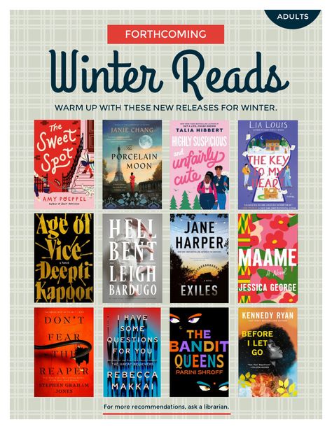 Winter Books To Read, Christmas Books Recommendations, Winter Book Recommendations, Cozy Winter Books, Ya Christmas Books, 2022 Christmas Books For Teens, Winter Reads, Library Quotes, Book Wishlist