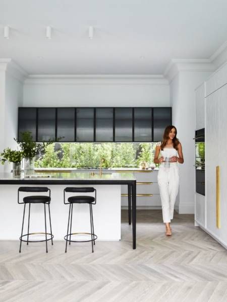 Brighton Project Bec Judd - Kustom Timber Melbourne Lifestyle, Chevron Flooring, Nordic Blonde, Rebecca Judd, Stair Remodel, Cheap Bathrooms, Cheap Decor, Open Plan Kitchen, Forever Home