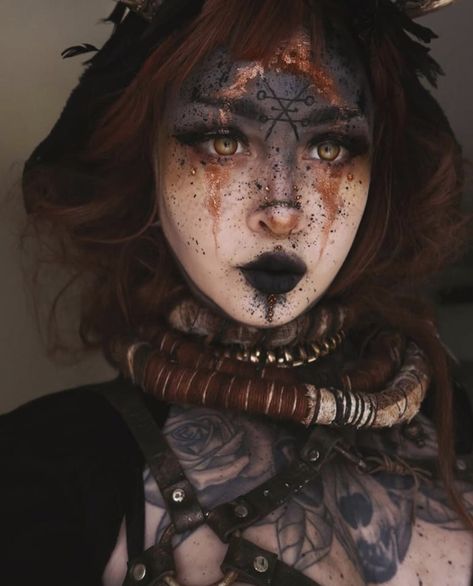 Pagan Makeup, Warrior Makeup, Dark Celestial, Viking Makeup, Witchy Makeup, Norse Warrior, Celestial Goddess, Witch Makeup, Horror Makeup