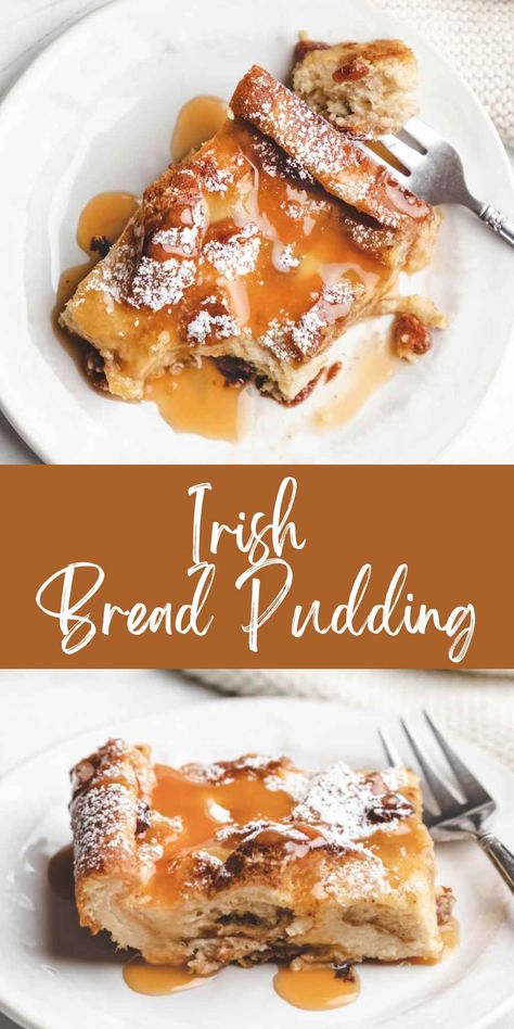 Irish Soda Bread Pudding Recipe, Irish Whiskey Bread Pudding, Irish Recipes Authentic Desserts, Ireland Desserts, Irish Breads, Hogwarts Food, Irish Bread Pudding, Homemade Bread Pudding, Irish Dinner Recipes