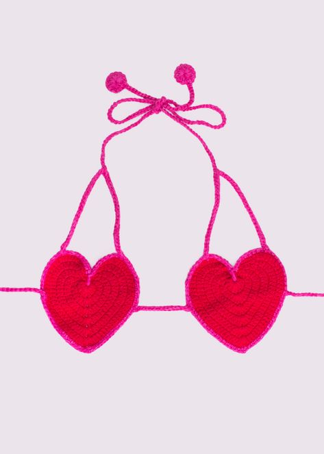 Heart Shaped Crochet, Kids Inspo, Beach Crochet, Crochet Swim, Hips Dips, Flower Top, Incubus, Crochet Heart, Flower Tops