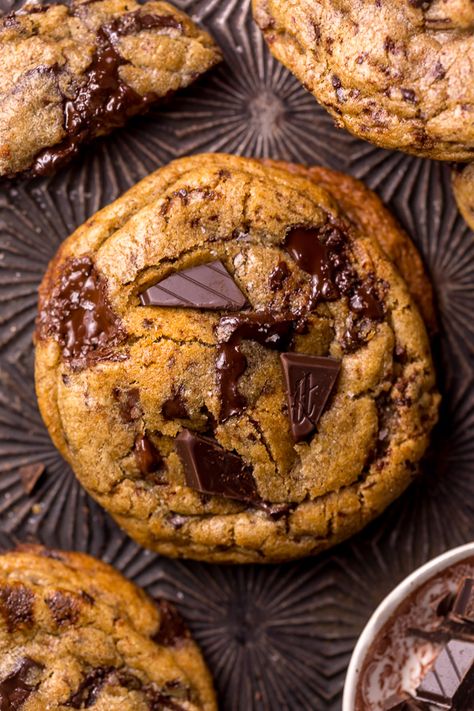 Rye Whiskey Chocolate Chip Cookies - Baker by Nature Whiskey Cookies, Whiskey Chocolate, Boozy Chocolate, Baker By Nature, Rye Flour, Dessert Tray, Rye Whiskey, Baking Blog, All Purpose Flour