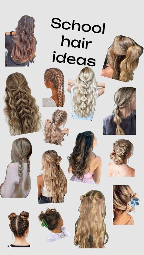 5th Grade Graduation Hair Ideas, 6th Grade Picture Day Hair, Creative Hairstyles For Curly Hair, Cute Hairstyles For Middle School, Preppy Hairstyles, Hairstyle Examples, Formal Hairstyles For Long Hair, Easy Hairstyles For Thick Hair