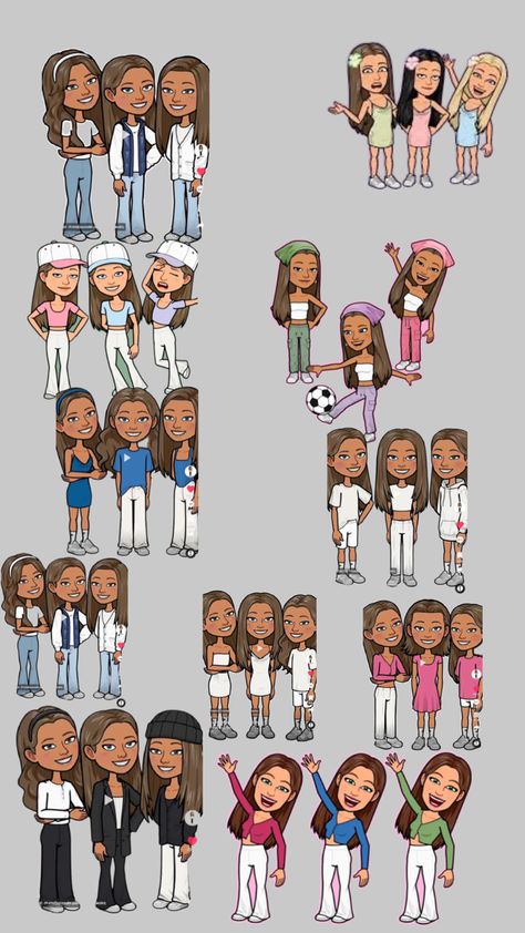 Crazy Bitmoji Ideas, Cute Bitmoji Outfits Summer, Pretty Bitmoji Ideas, Snapchat Outfits, Bitmoji Outfits Baddie, Cute Easy Outfits For School, Best Friends Cute, Snapchat Best Friends, Cute Snapchat Bitmoji Ideas