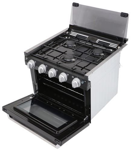 FSRE17SABL - 17W x 17D Inch Furrion RV Stoves and Cooktops Fold Out Table, Stoves For Sale, Zen Den, Propane Stove, Trailer Camping, Vintage Camper Remodel, Travel Trailer Camping, Ventilation Fans, Small Campers