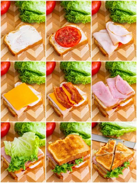 Easy Club Sandwiches, Club Sandwiches Ideas, Sandwich Recipes Picnic, Healthy Cold Sandwiches, What To Put On A Sandwich, Easy Sandwich Lunch Ideas, Club Sandwiches Recipes, Sandwich Recipes For Picnics, Homemade Club Sandwich