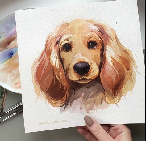 Beagle Painting, Dog Watercolor Painting, Watercolor Paintings Of Animals, Dog Watercolor, Watercolor Pet Portraits, Art Painting Gallery, Small Canvas Art, Watercolor Art Lessons, Watercolor Dog