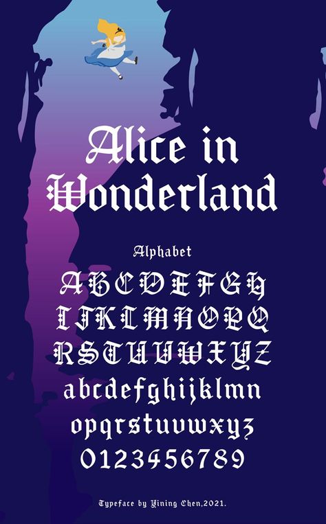 Alice In Wonderland Text, Alice In Wonderland Font, Senior Things, Alice In Wonderland Diy, Disney Alphabet, Lettering Styles Alphabet, Medieval Gothic, Gothic Fonts, Alice In Wonderland Theme