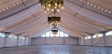 Wedding Tent Draping And Lighting, Frame Tent Draping Wedding, Tent Draping Wedding, Frame Tent Wedding, Pallet Chandelier, Event Tent Decor, Event Tent Design, Event Tent Lighting, Tent Wedding Decor