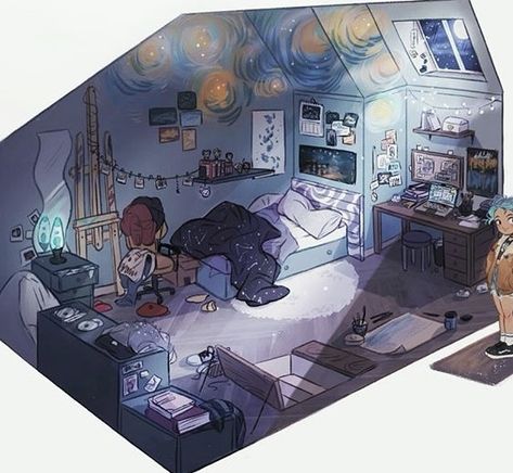 Laia Lopez Art, Laia Lopez, Anime Rooms, Bedroom Illustration, Disney Bedrooms, Bedroom Drawing, Isometric Drawing, Instagram Queen, Isometric Art