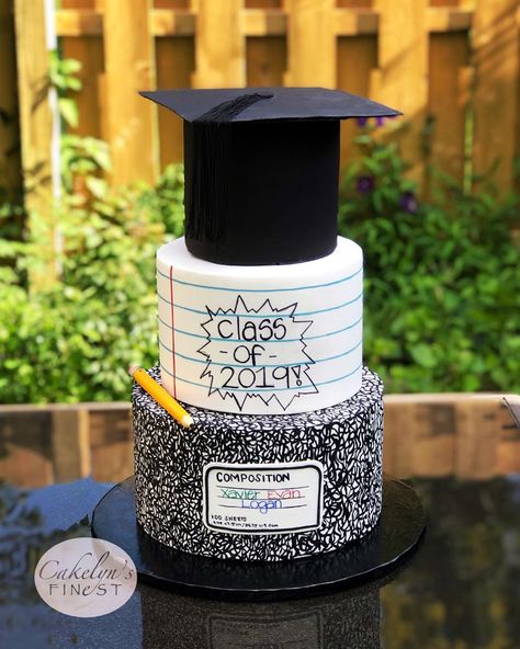 Cakelyn's Finest on Instagram: “We had three graduations last week in my family! My eldest graduated 8th grade, my youngest 5th grade and my nephew kindergarten! So I just…” Graduation Cake Designs, Pear And Almond Cake, Graduation Party Cake, School Cake, Graduation Party Diy, Graduation Party Planning, Cupcake Decoration, Graduation Cake, My Nephew