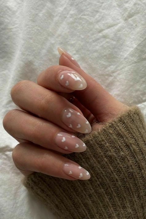 White Nail Inspo, Subtle Nails, Beige Nails, Summery Nails, Basic Nails, Casual Nails, Cute Nail, Cute Valentines, Nail Design Ideas