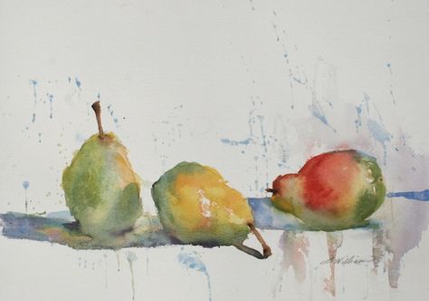 L. Williams Studio: January 2011 Pear Still Life, Fruits Watercolor, Pear Painting, Charles Reid, Pear Art, Still Life Fruit, Watercolor Fruit, Social Art, Original Watercolor Art