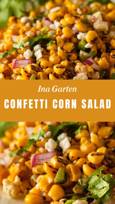 Ina Garten Confetti Corn Salad Confetti Corn Ina Garten, Corn With Peppers And Onions, Confetti Corn Salad, Corn Bell Pepper Side Dish, Bell Pepper Side Dish, Confetti Corn, Fresh Corn Recipes, Simple Salads, Bell Pepper Recipes