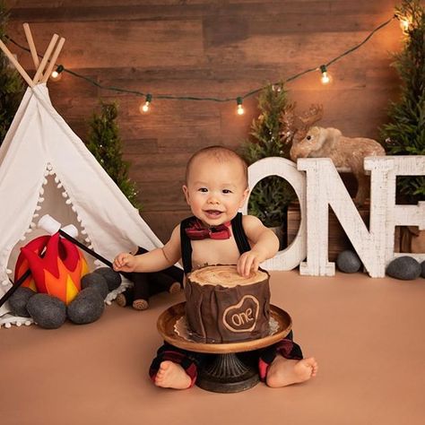 Happy Camper Birthday Party, Camping Theme Birthday, One Happy Camper, First Birthday Photography, 3 Cake, Boys First Birthday Party Ideas, Boys 1st Birthday Party Ideas, Baby Boy 1st Birthday Party, First Birthday Pictures