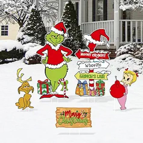 Do you absolutely love the Grinch. We do too! Hundreds of items to get you started on your Grinch party. We are an affiliate and may receive a commission if you make a purchase. Christmas Yard Signs, Whoville Christmas Decorations, Christmas Lawn Decorations, Grinch Decorations, Whoville Christmas, Grinch Christmas Decorations, Merry Christmas Funny, Christmas Yard Decorations, Christmas Yard