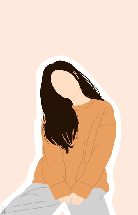 Drawn Profile Pictures, Cartoon Character Profile Picture, Profile Picture Without Face, Picture Without Face, Drawing Without Face, Profile Picture Illustration, Illustration Profile Picture, Woman Outline, Face Outline