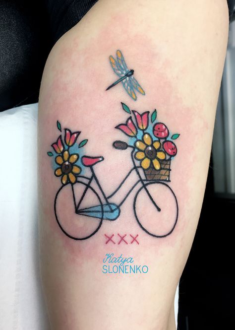 Dutch Tattoo Ideas, Bike With Flowers, Barbie Bike, Dutch Tattoo, Flower Bike, Faith Tattoos, Banana Seat Bike, Bike Tattoo, Dutch Bike