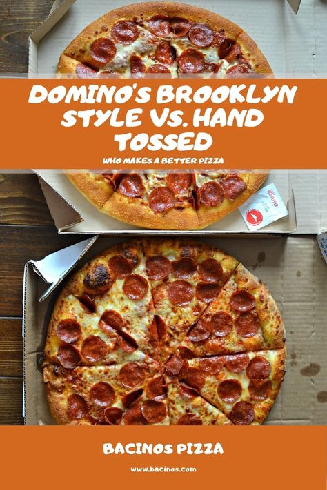 Domino’s Brooklyn Style vs. Hand Tossed: What’s the Difference? Pizza Copycat Recipes, Brooklyn Style Pizza, Personal Pan Pizza, Brooklyn Pizza, Handmade Pizza, Domino's Pizza, Pizza Style, New York Pizza, Personal Pizza