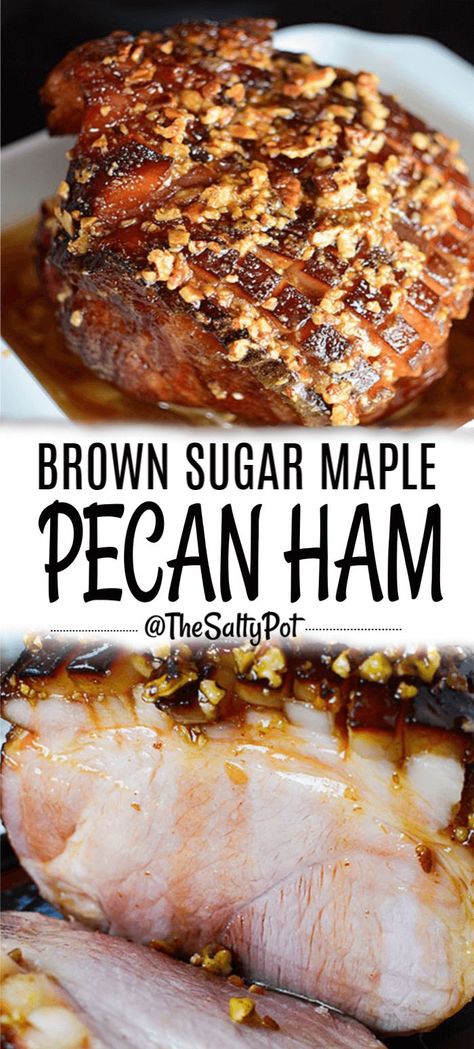 Ham Glazes With Maple Syrup, Ham Glazes, Maple Glazed Ham, Sugar Ham, Brown Sugar Ham, Ham Glaze Brown Sugar, Ham Glaze Recipe, Thanksgiving Hostess, Sugared Pecans