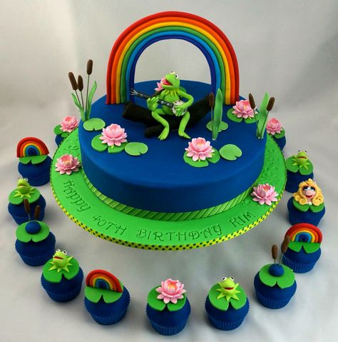 Kermit the Frog Birthday Play Ideas, Muppet Cake, Muppets Birthday, Muppet Party, Frog Food, Birthday Party Decorations Ideas, Muppets Party, Frog Birthday Party, Muppet Christmas