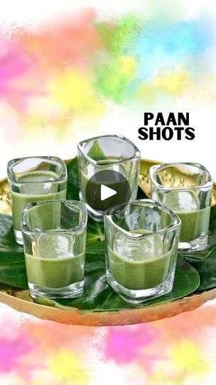 113K views · 28 comments | Paan Shots 😍☘️ 

This dish is a HIT! So so sooo many of you have tried it so I’m reposting it to remind you to make it for Holi tooo!! 😍 

Recipe: 
Recipe:
4 paan leaves (make sure to cut the stem)
1 tsp saunf
1/2 tsp elaichi powder
1 scoop vanilla ice cream
2 tbsp gulkand
4-5 ice cubes
Blend & serve chilled!!

#paanshots #paan #holi 

Paan Shots, Holi recipes, Holi Food, Holi Party, Holi Special, | diningwithdhoot