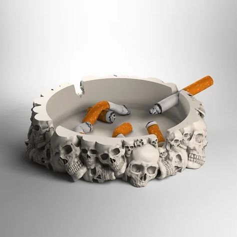 STL file skull ashtray biomechanical skull ashtray robot ashtray a03 (2) 💀 ・3D printing design to download・Cults Ashtray Design, Skull Ashtray, Dog Animation, Pig Character, 3dprinting Design, Bathroom Outdoor, Printing Design, 3d Printable, Simple Prints